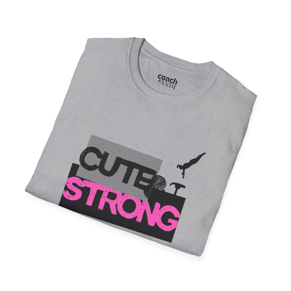 Cute & Strong Tshirt - Pink/Black (Adult)