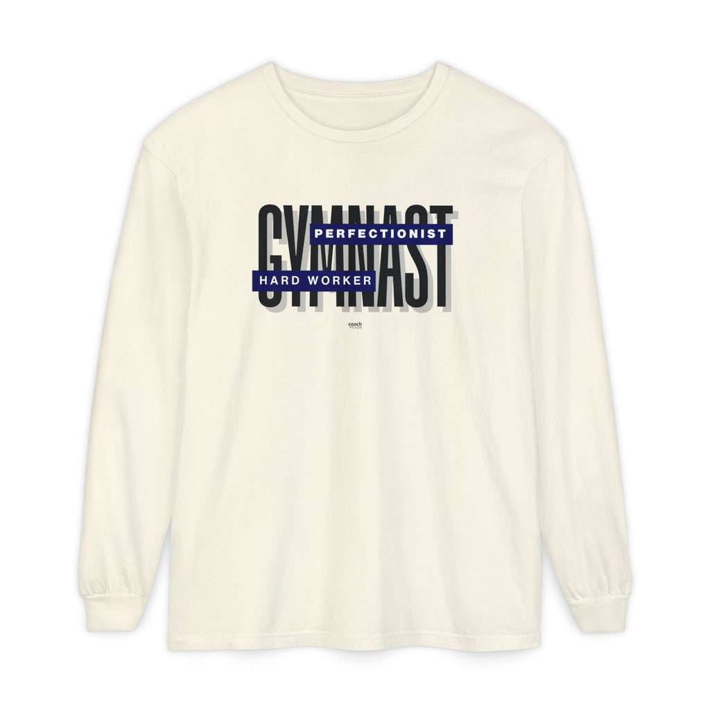 Gymnast Hard Worker Long Sleeve Shirt - Navy (Adult)