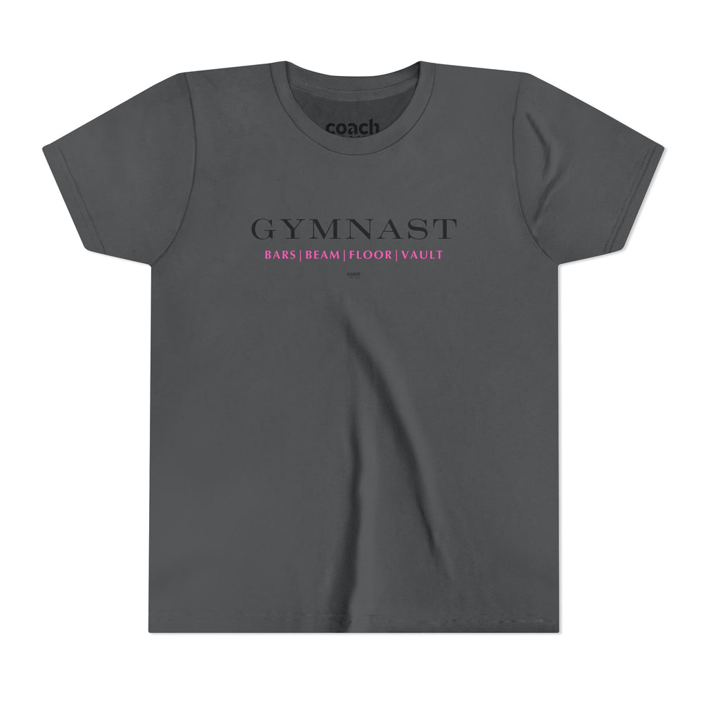 GYMNAST (Bars Beam Floor Vault) Short Sleeve Tee - Pink (Youth)