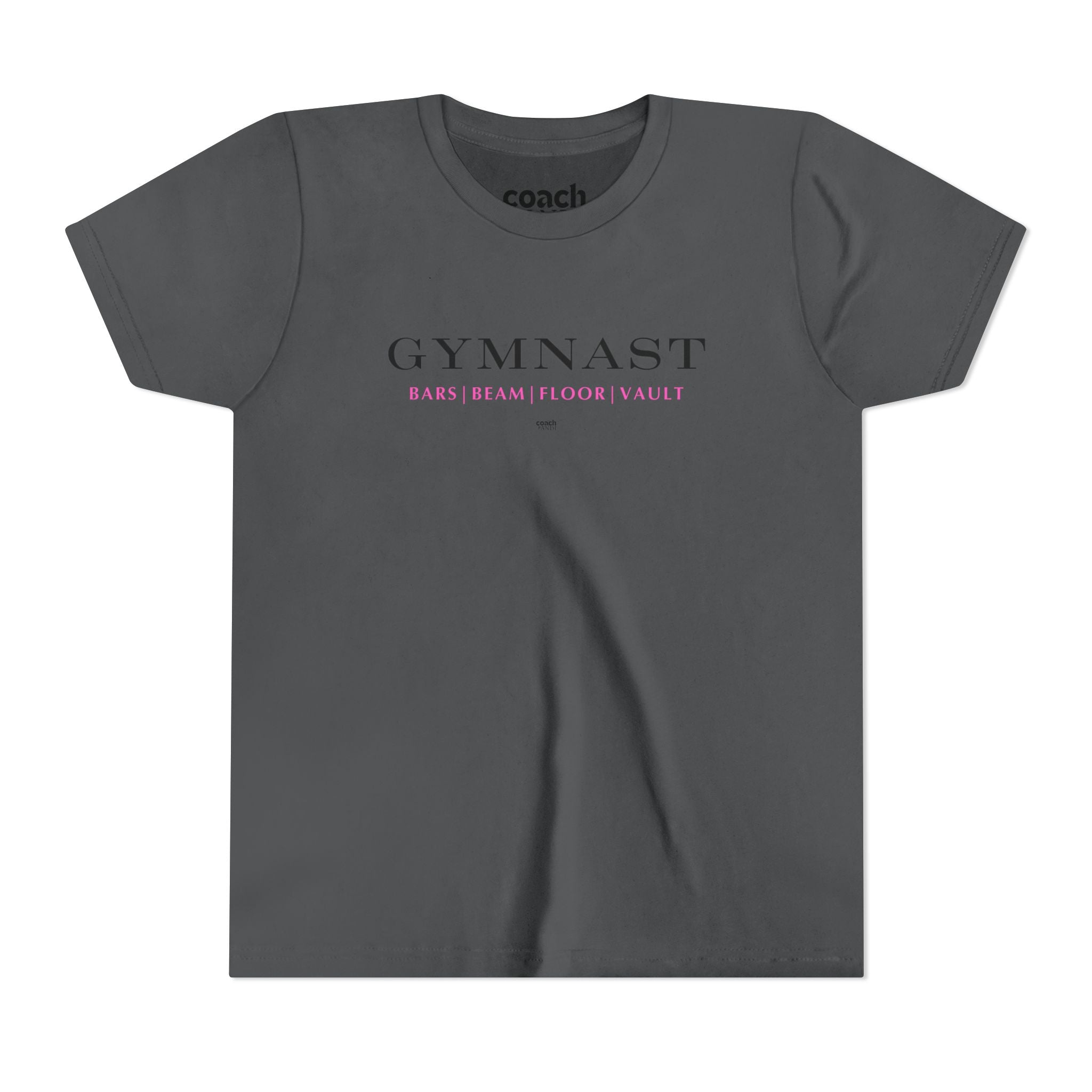 GYMNAST (Bars Beam Floor Vault) Short Sleeve Tee - Pink (Youth)