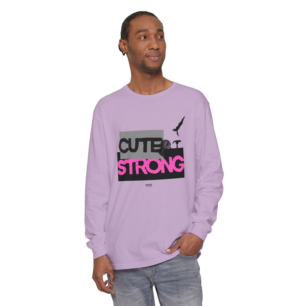 Cute & Strong - Pink/Black (Adult Long Sleeve Shirt)