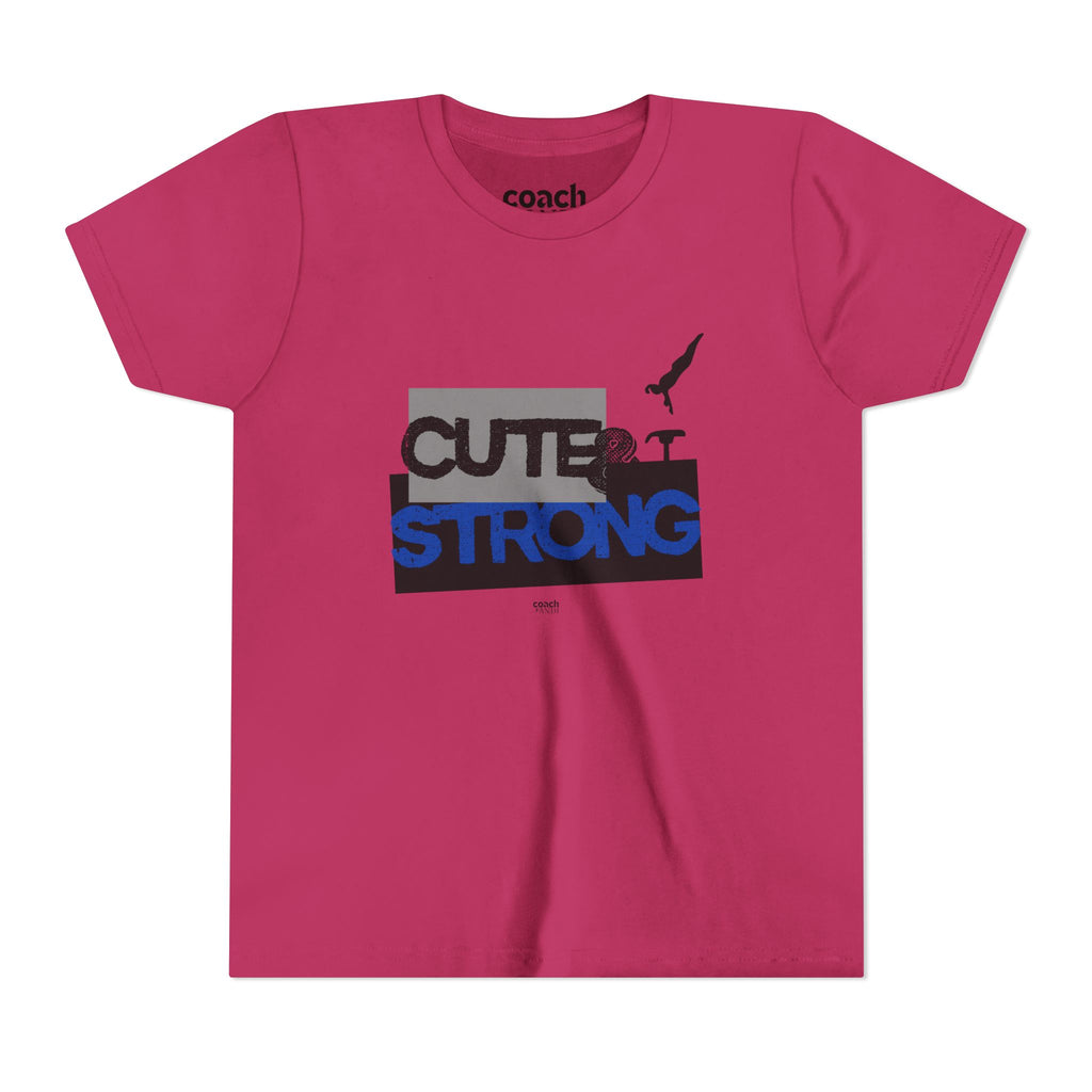 Cute & Strong Youth Short Sleeve Tee - Blue/Black