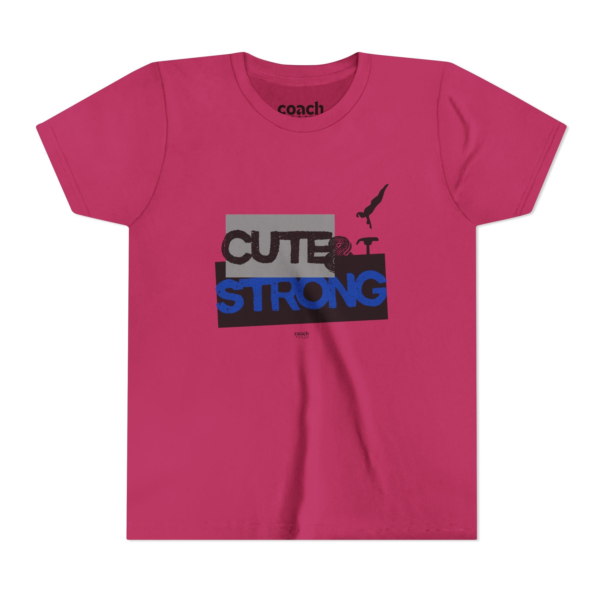 Cute & Strong Youth Short Sleeve Tee - Blue/Black