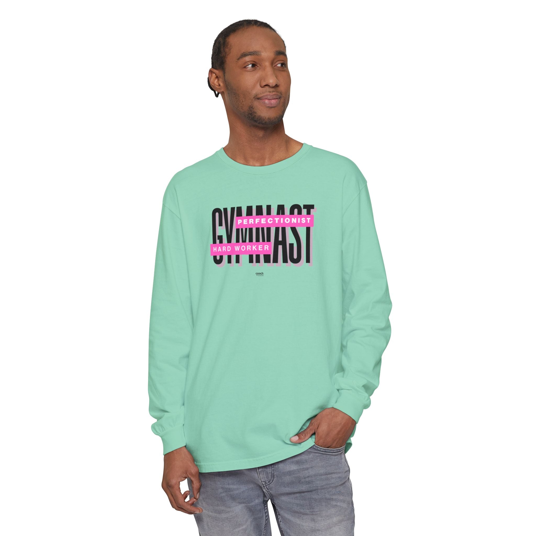 Gymnast Hard Worker Long Sleeve Shirt - Pink (Adult)