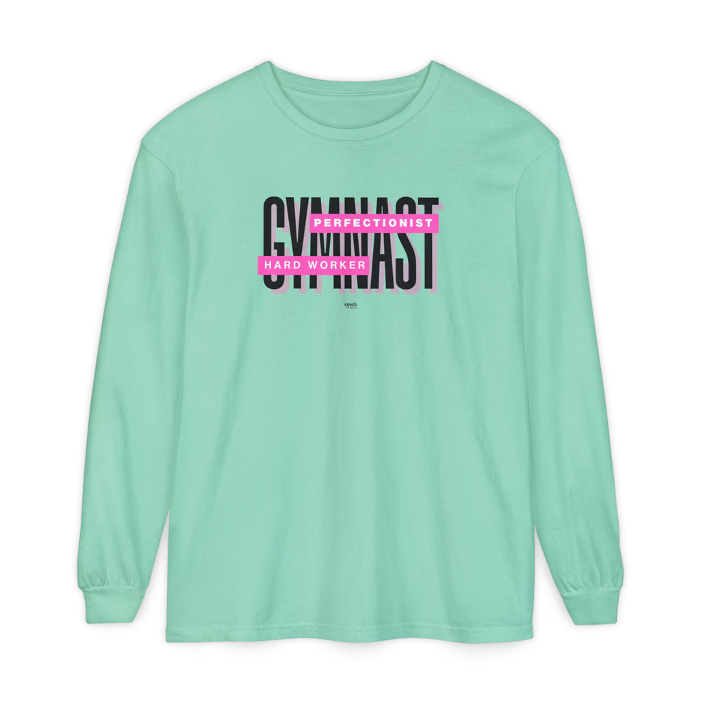 Gymnast Hard Worker Long Sleeve Shirt - Pink (Adult)