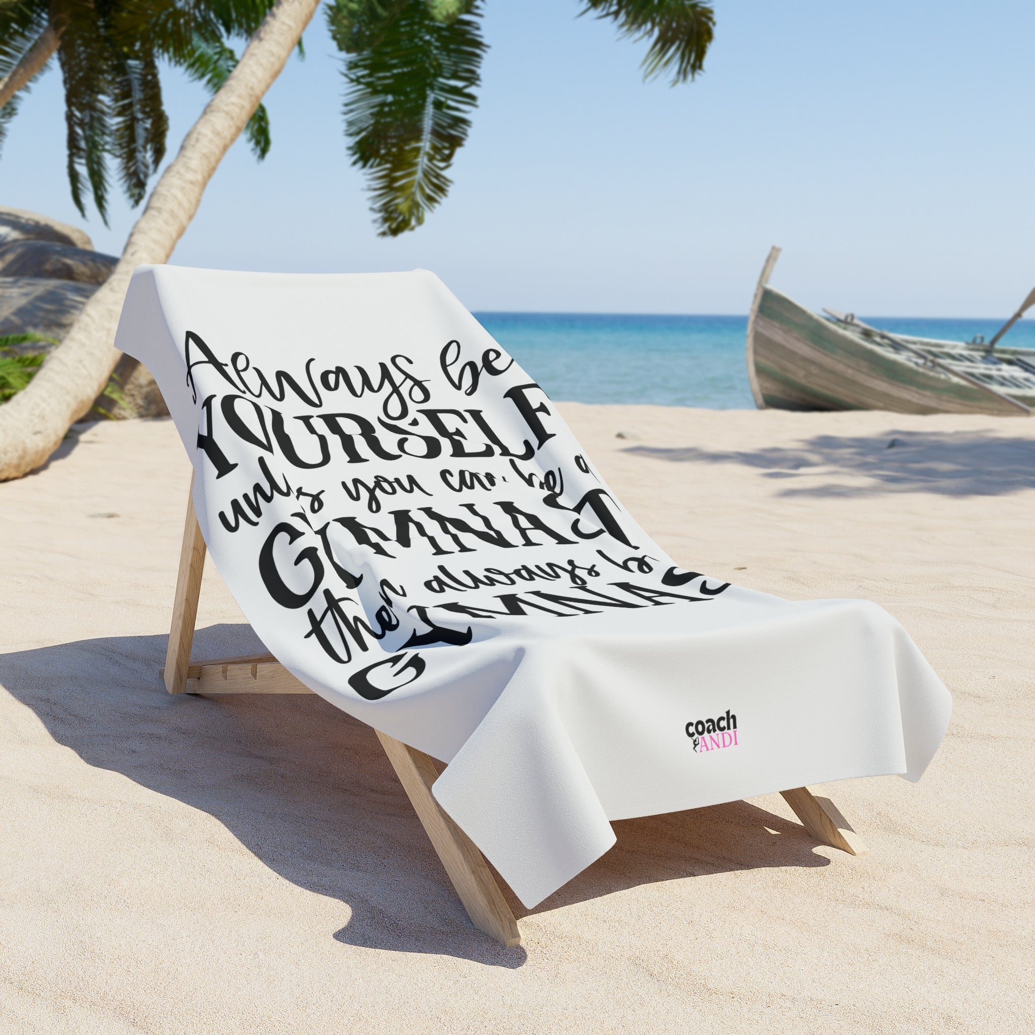 Always Be A Gymnast-White (Beach Towel)