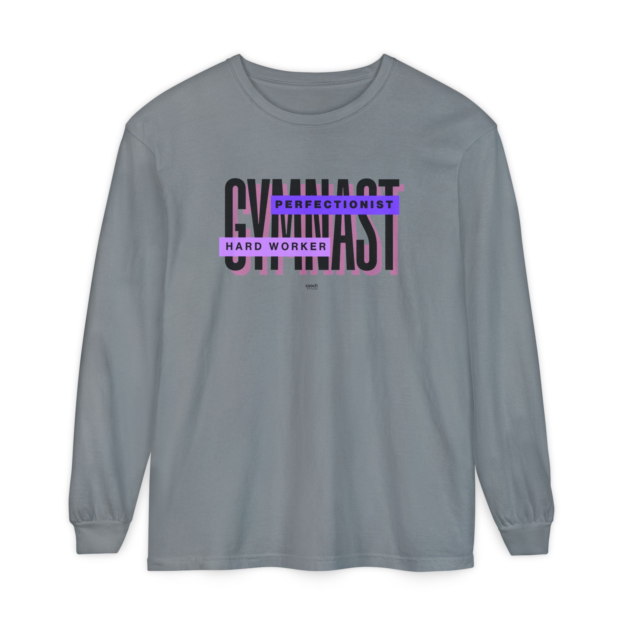 Gymnast Hard Worker Long Sleeve Shirt - Purple (Adult)