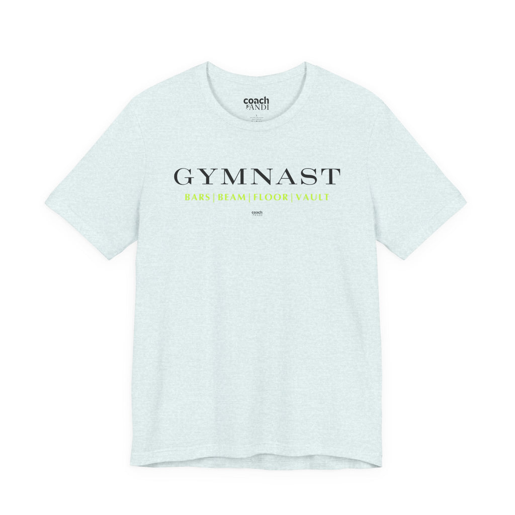 GYMNAST (Bars Beam Floor Vault) Tshirt - Lime (Adult)