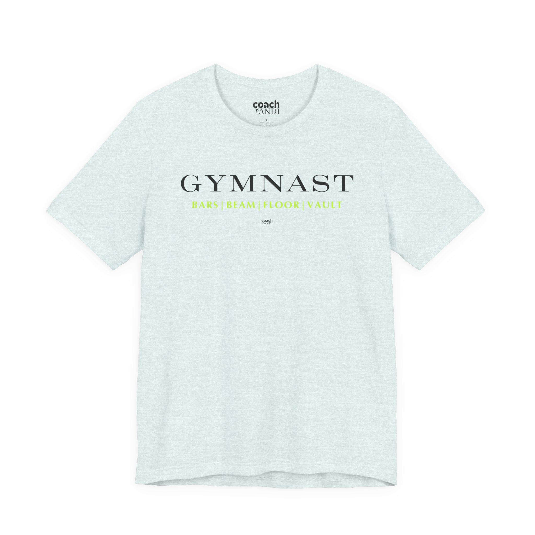 GYMNAST (Bars Beam Floor Vault) Tshirt - Lime (Adult)