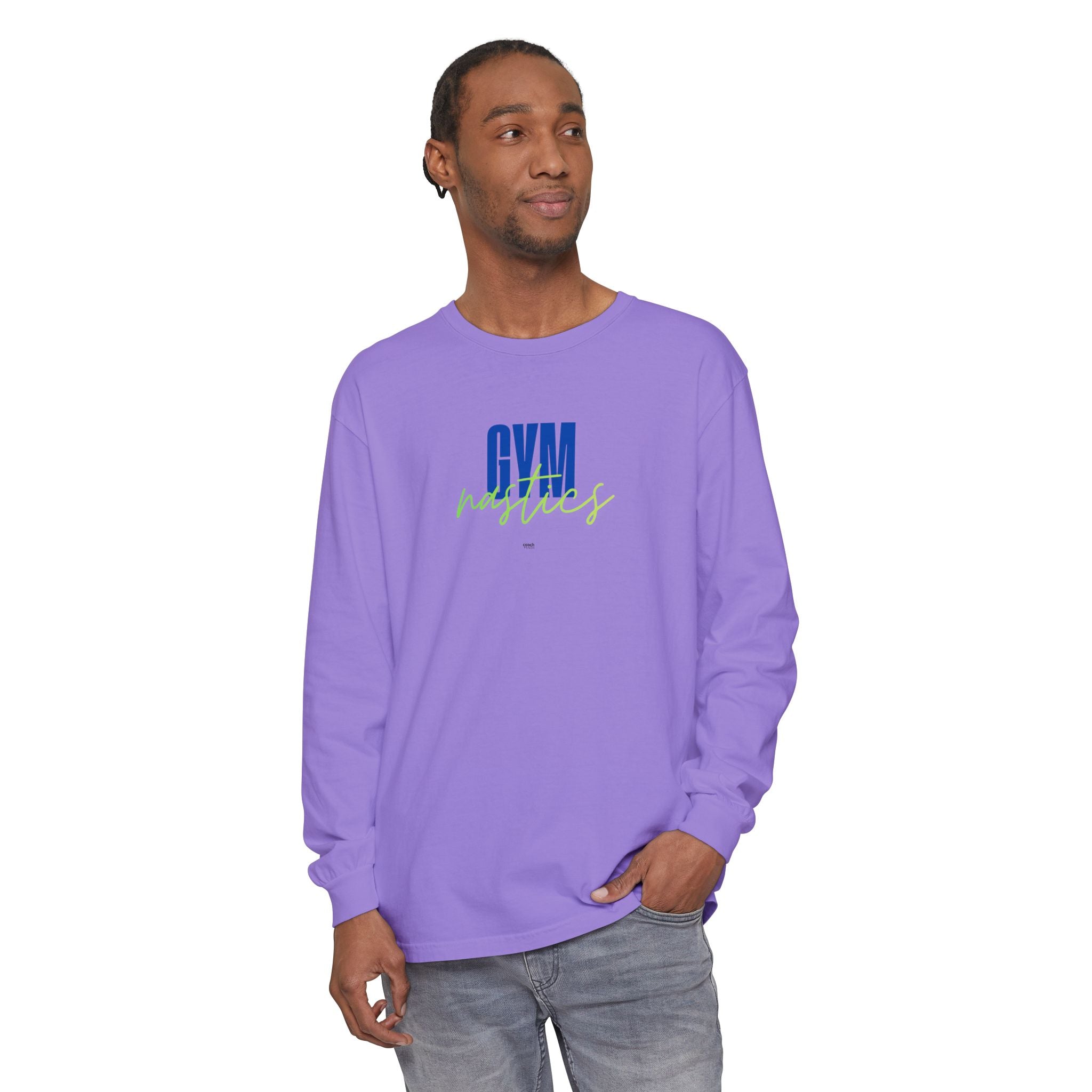 GYMnastics Long Sleeve Shirt - Blue/Lime (Adult)
