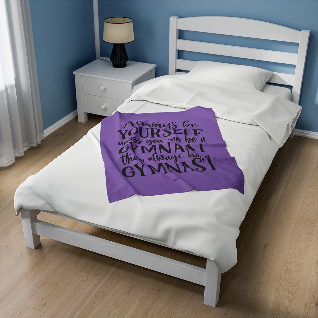 Always Be A Gymnast-Purple(Velveteen Plush Blanket)