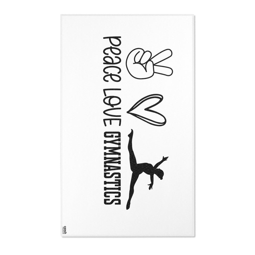 Peace, Love, Gymnastics-White (Area Rugs)