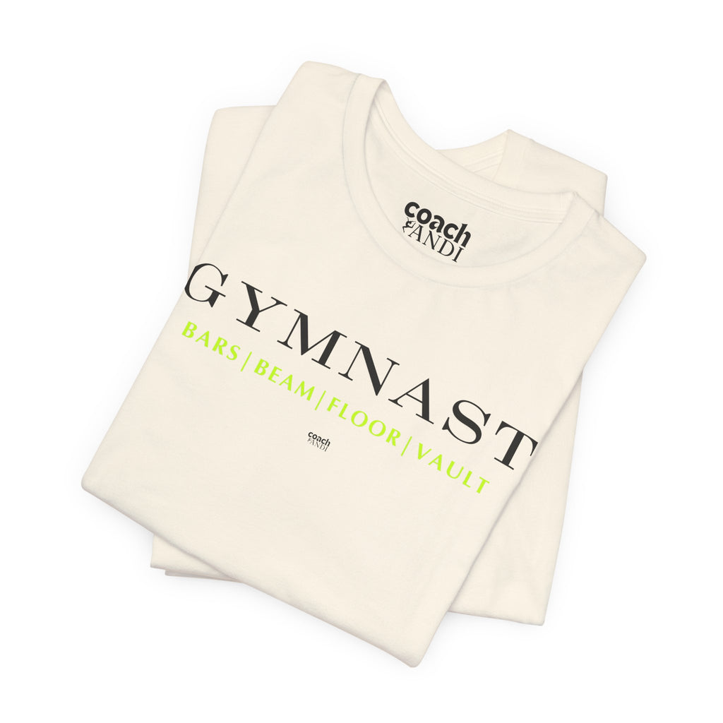 GYMNAST (Bars Beam Floor Vault) Tshirt - Lime (Adult)
