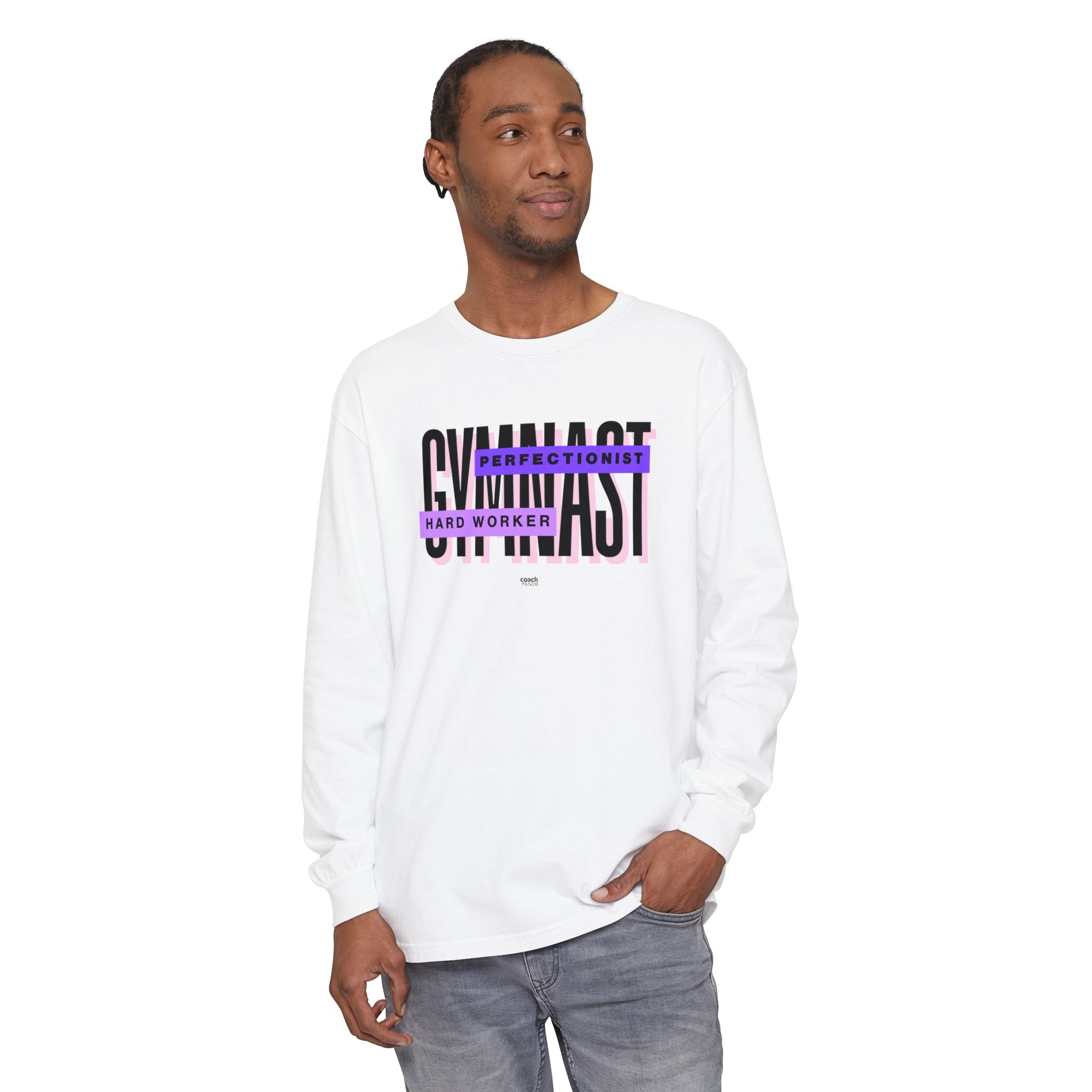 Gymnast Hard Worker Long Sleeve Shirt - Purple (Adult)