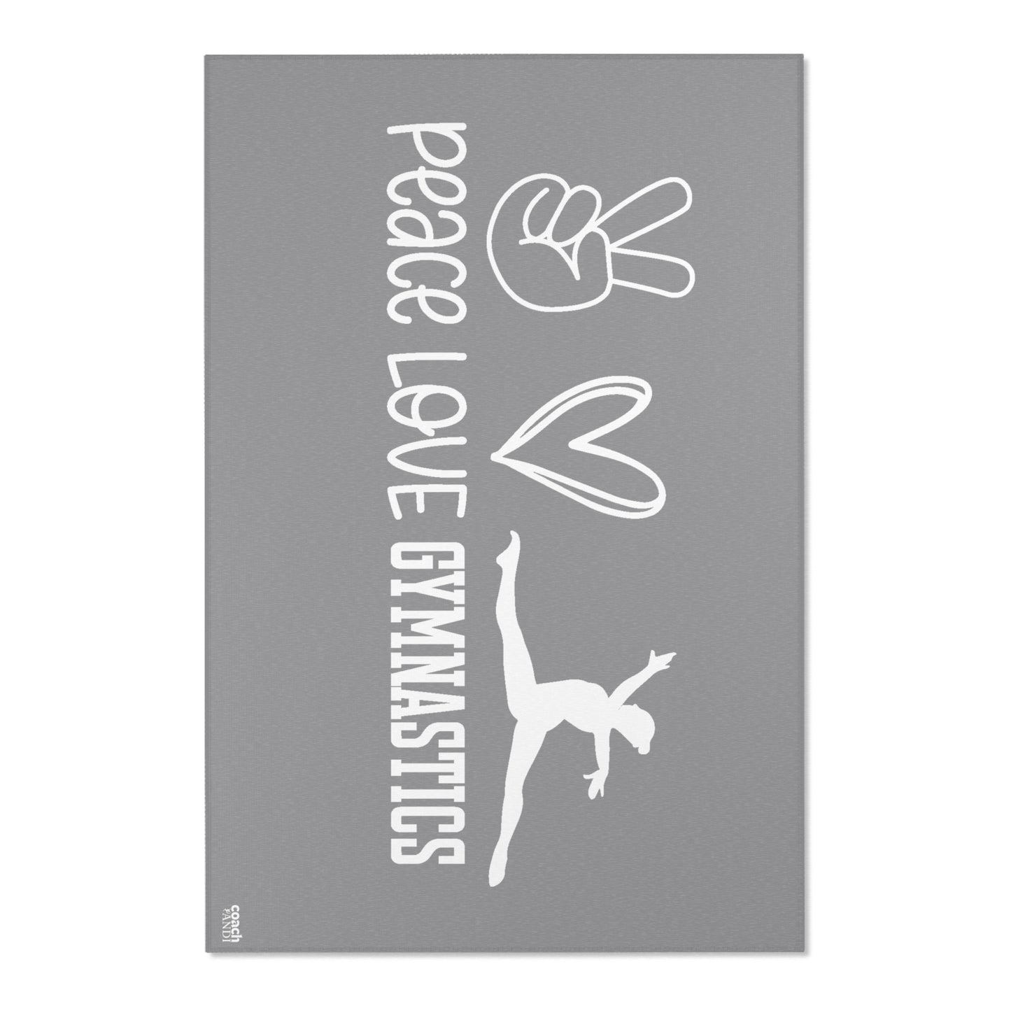 Peace, Love, Gymnastics-Grey (Area Rugs)