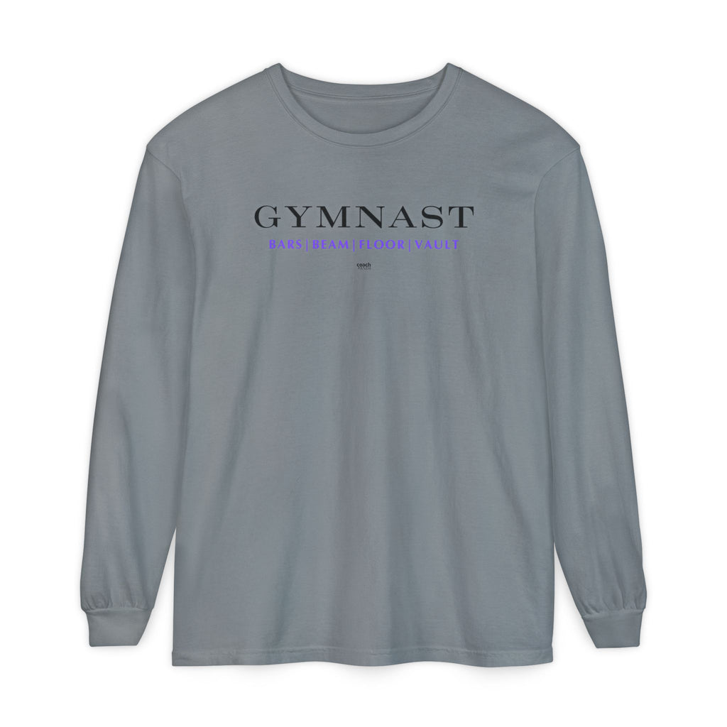 GYMNAST (Bars Beam Floor Vault) Long Sleeve Shirt - Purple (Adult)