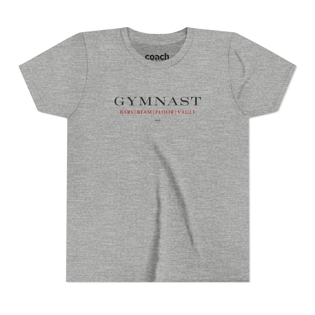 GYMNAST (Bars Beam Floor Vault) Short Sleeve Tee - Red (Youth)