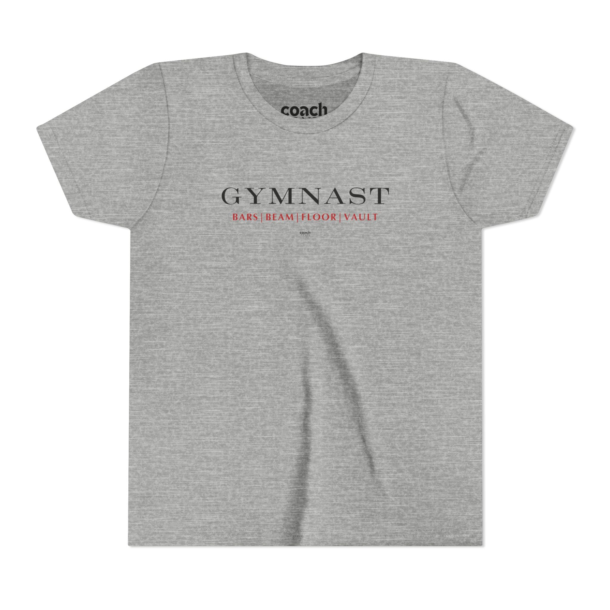 GYMNAST (Bars Beam Floor Vault) Short Sleeve Tee - Red (Youth)
