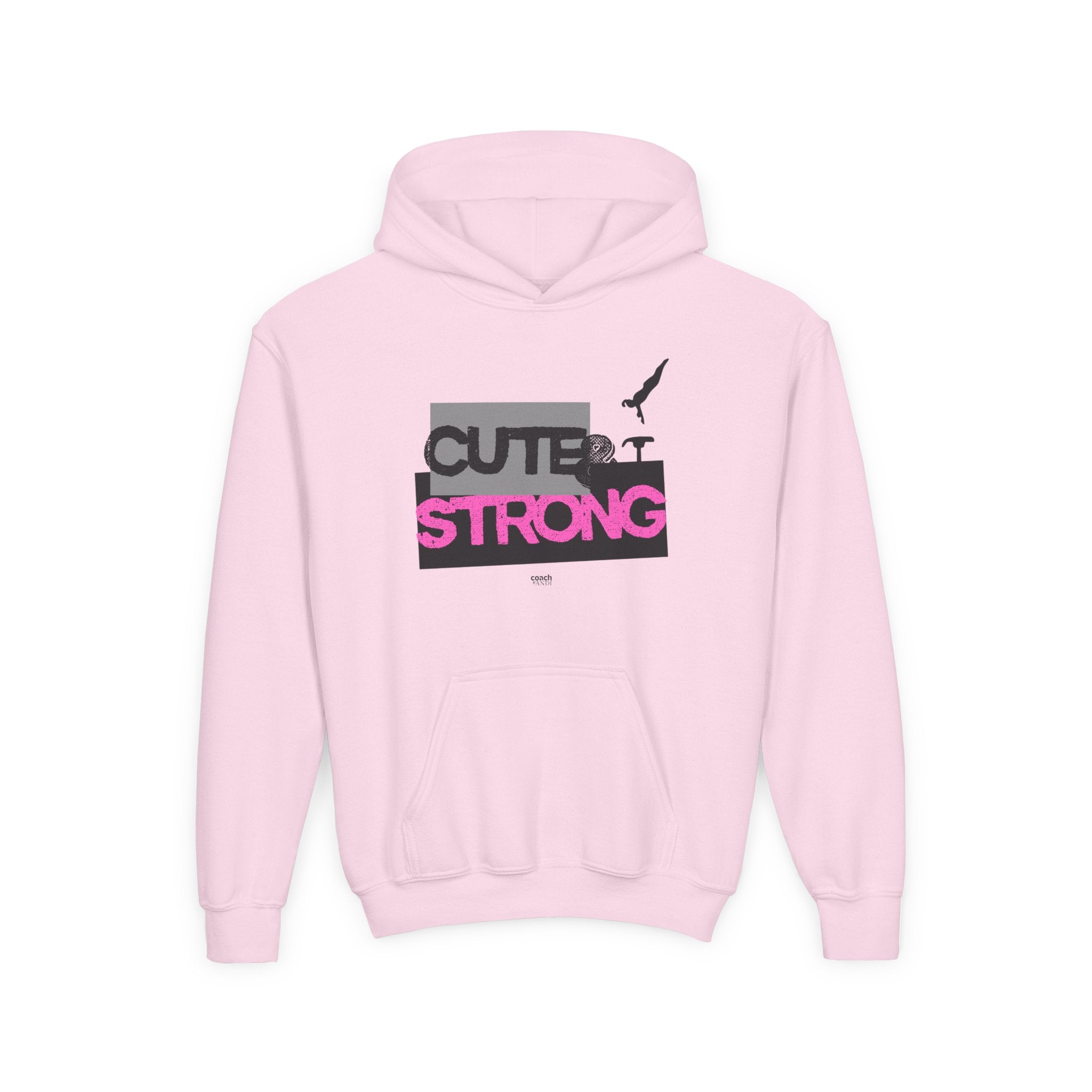 Cute & Strong Hoodie - Pink/Black (Youth)