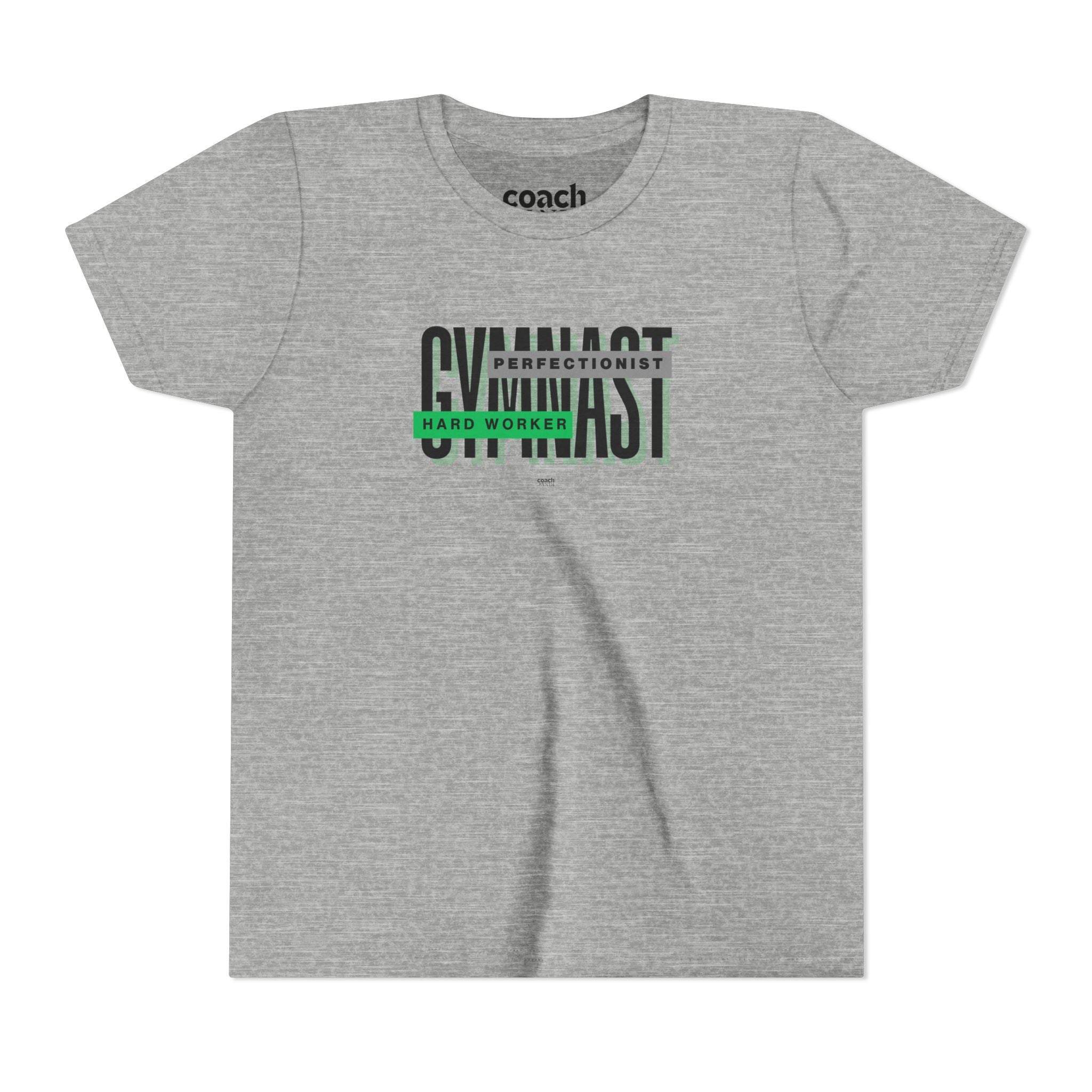 Gymnast Hard Worker Tshirt - Green/Black (Youth)