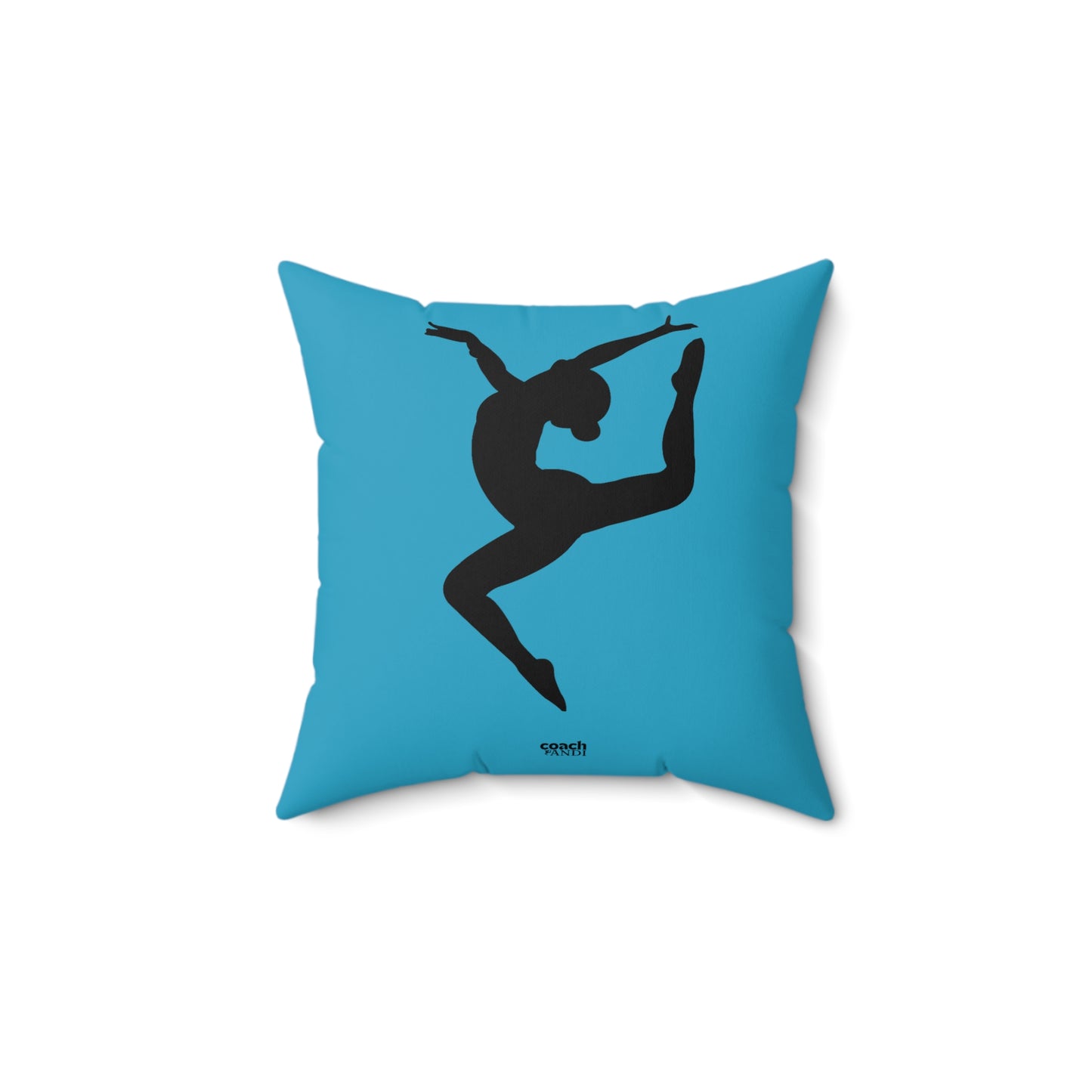 Always Be A Gymnast-Turquoise (Spun Polyester Square Pillow)