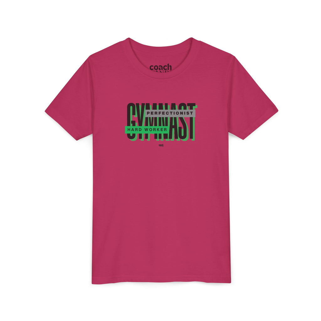 Gymnast Hard Worker Tshirt - Green/Black (Youth)