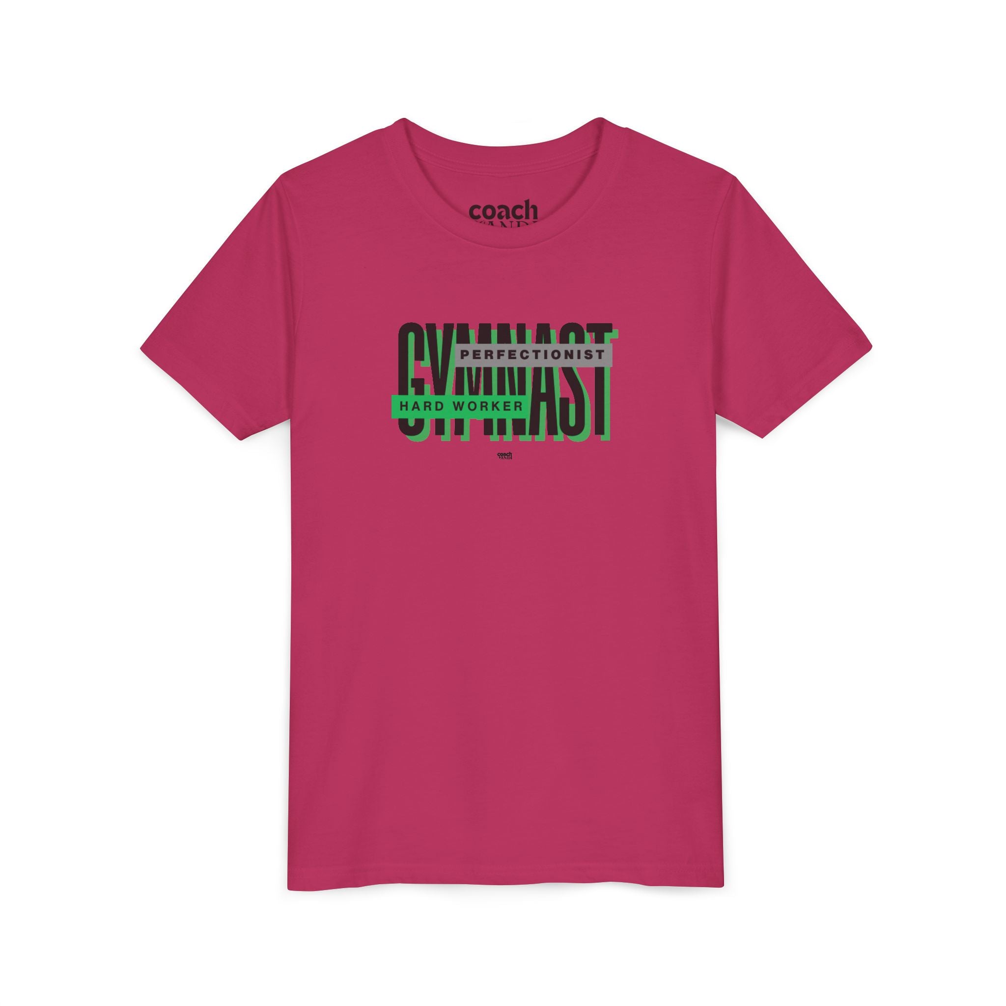 Gymnast Hard Worker Tshirt - Green/Black (Youth)