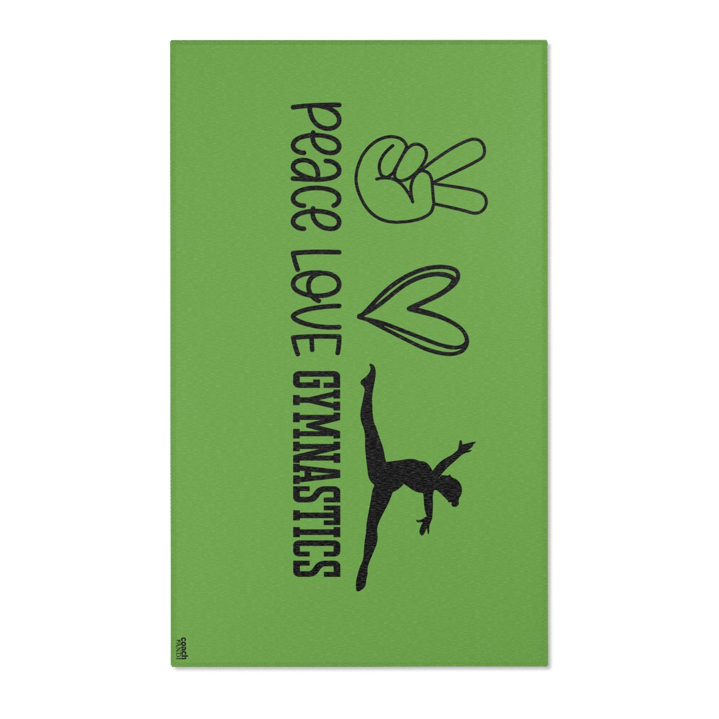 Peace, Love, Gymnastics-Green (Area Rugs)