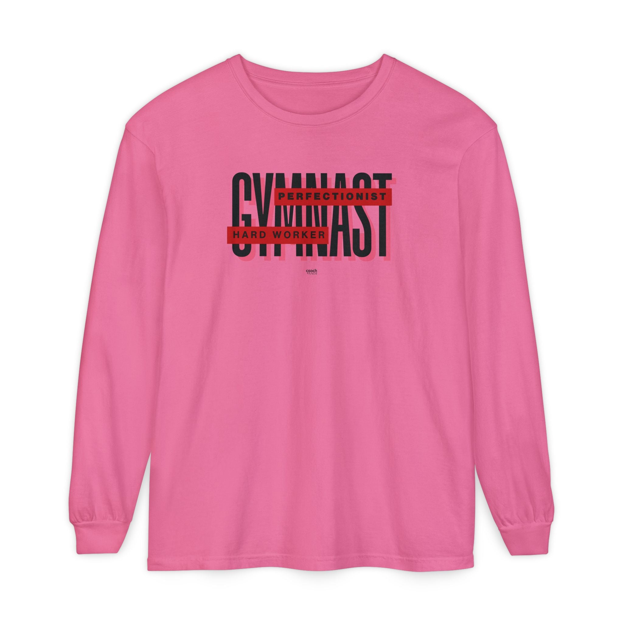 Gymnast Hard Worker Long Sleeve Shirt - Red (Adult)