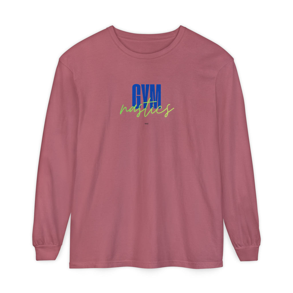 GYMnastics Long Sleeve Shirt - Blue/Lime (Adult)