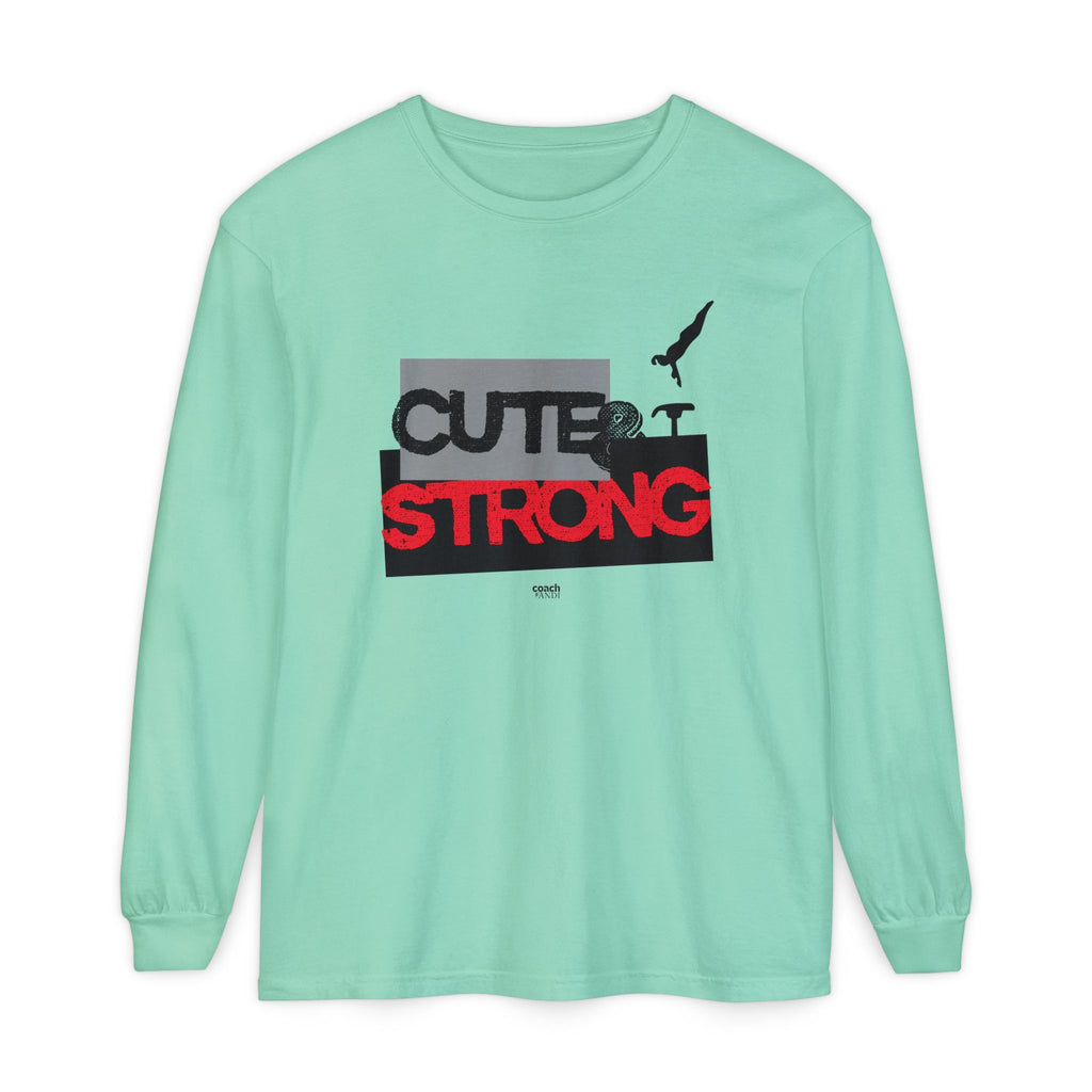 Cute & Strong - Red/Black (Adult Long Sleeve Shirt)