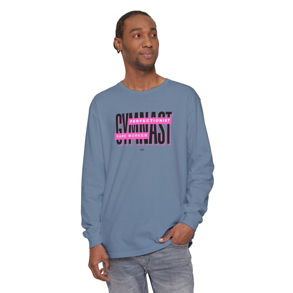 Gymnast Hard Worker Long Sleeve Shirt - Pink (Adult)