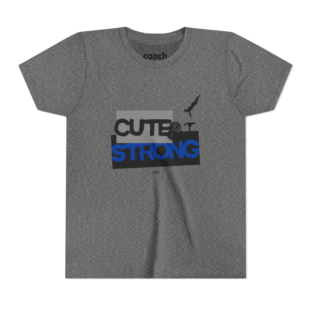 Cute & Strong Youth Short Sleeve Tee - Blue/Black