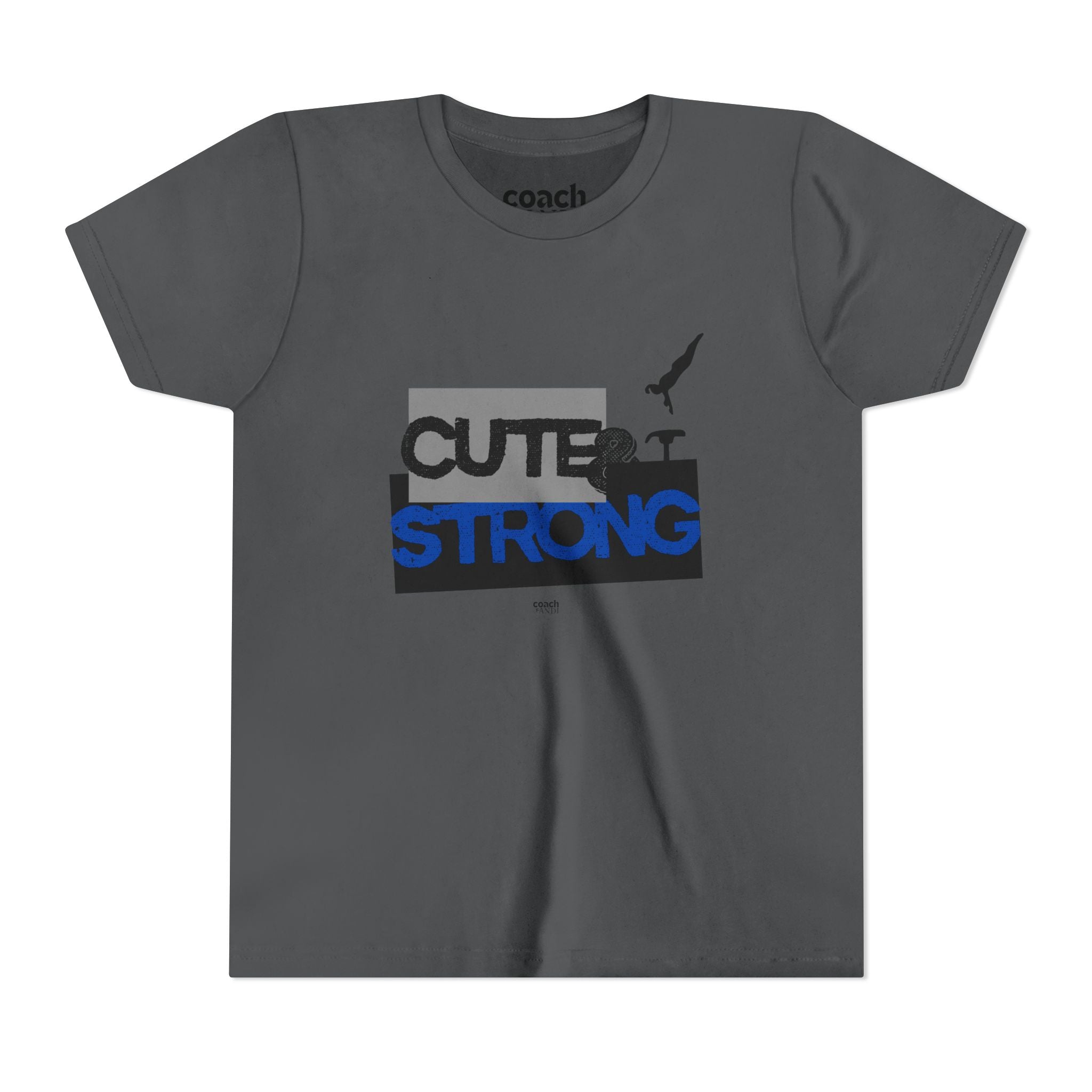Cute & Strong Youth Short Sleeve Tee - Blue/Black