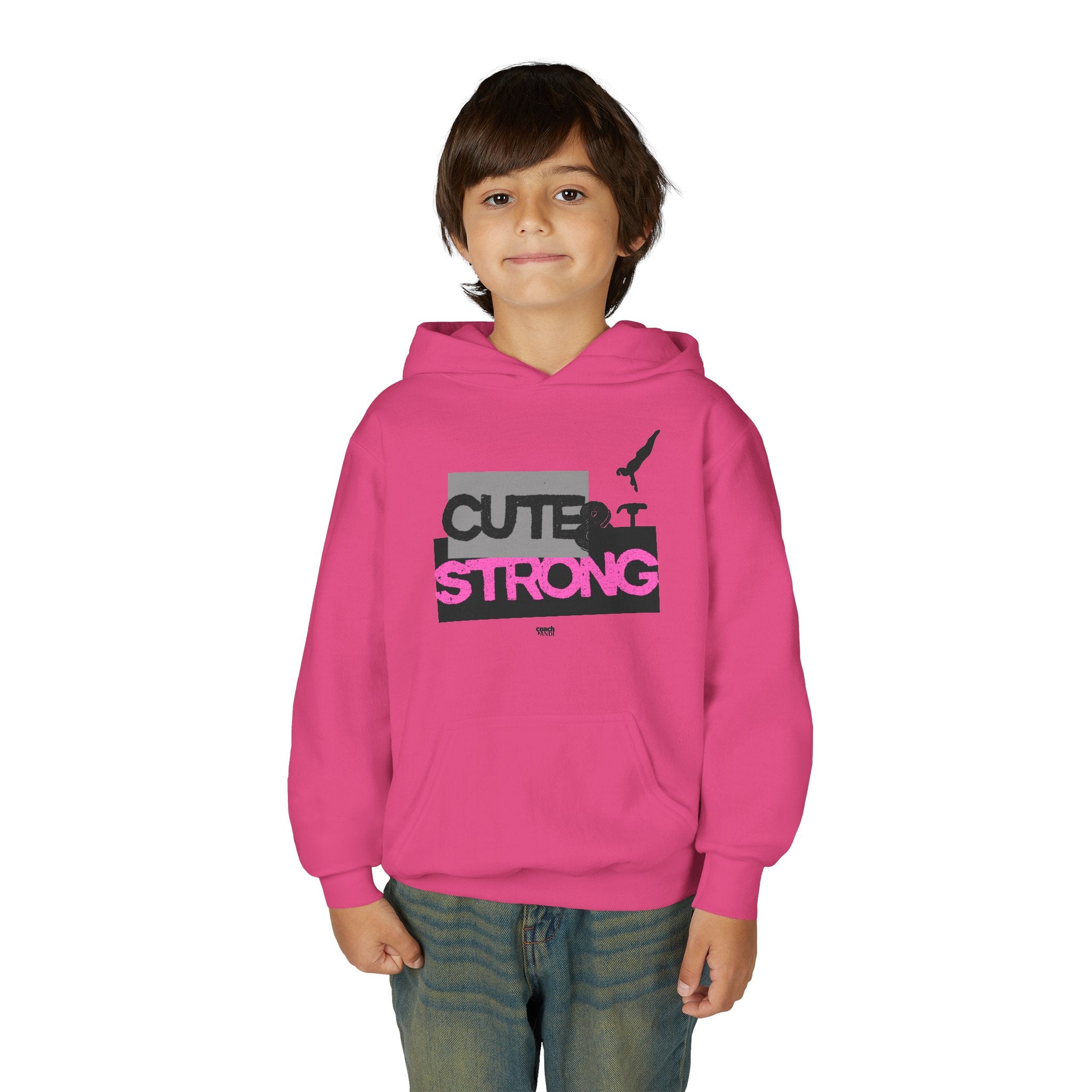 Cute & Strong Hoodie - Pink/Black (Youth)