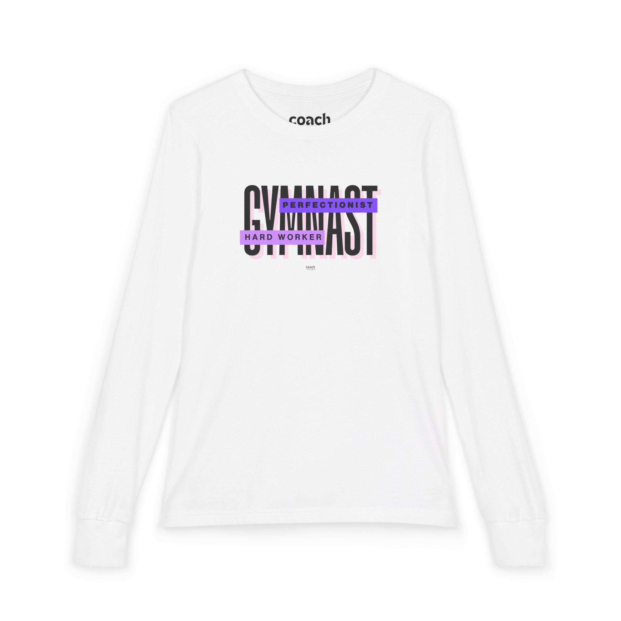 Gymnast Hard Worker Long Sleeve Shirt - Purple (Youth)