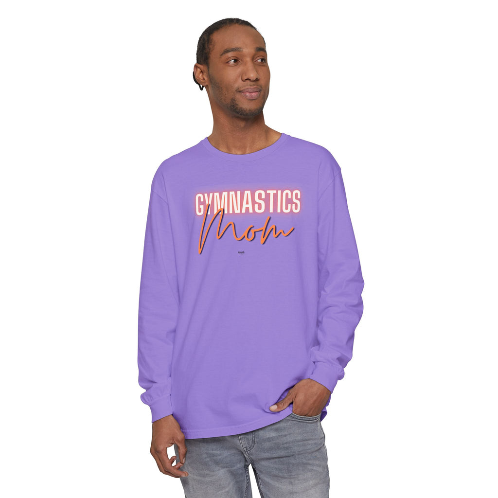 Glow Gym Mom Long Sleeve Shirt - Orange/Blue (Adult)