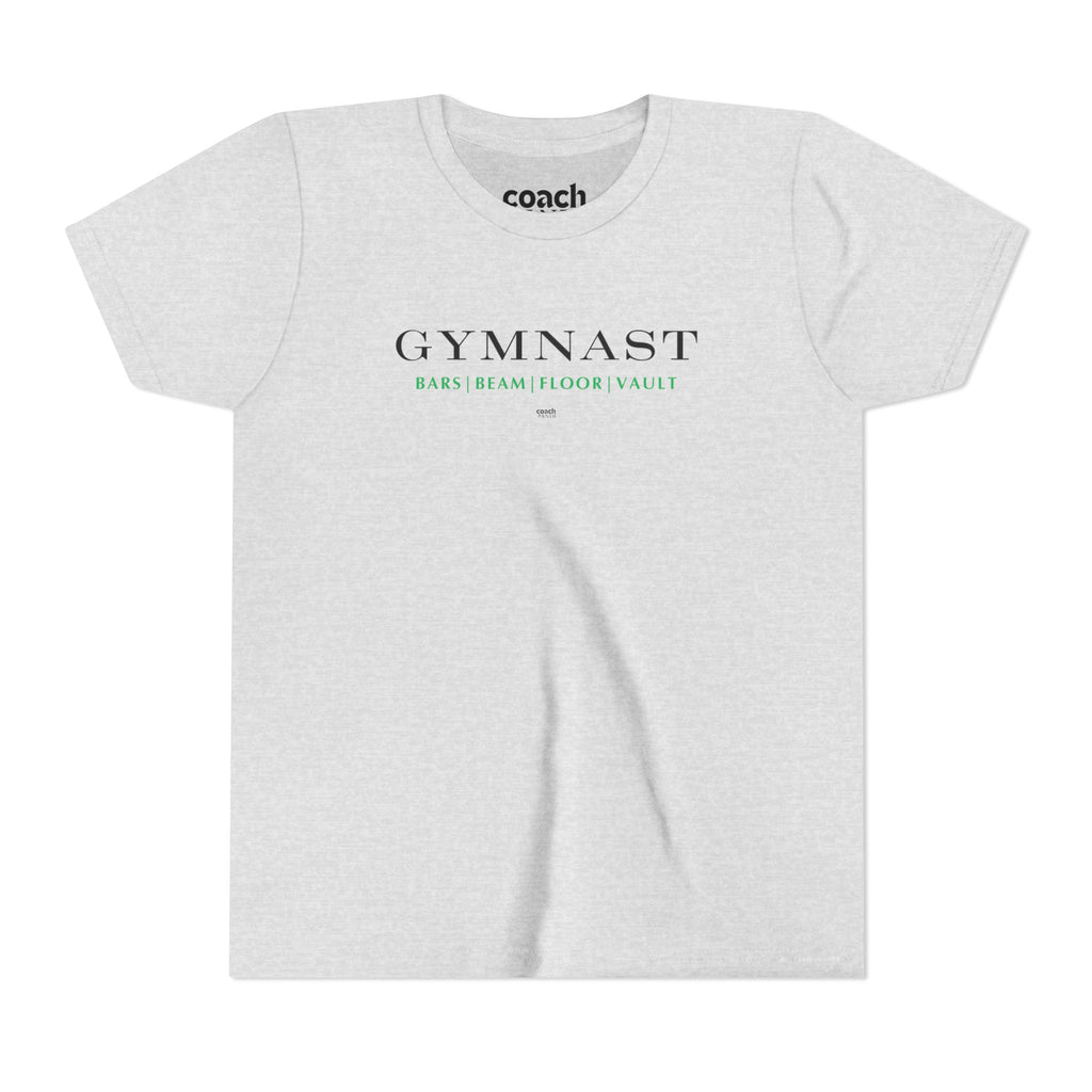 GYMNAST (Bars Beam Floor Vault) Short Sleeve Tee - Green (Youth)