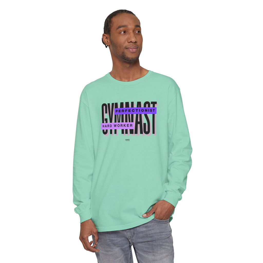Gymnast Hard Worker Long Sleeve Shirt - Purple (Adult)