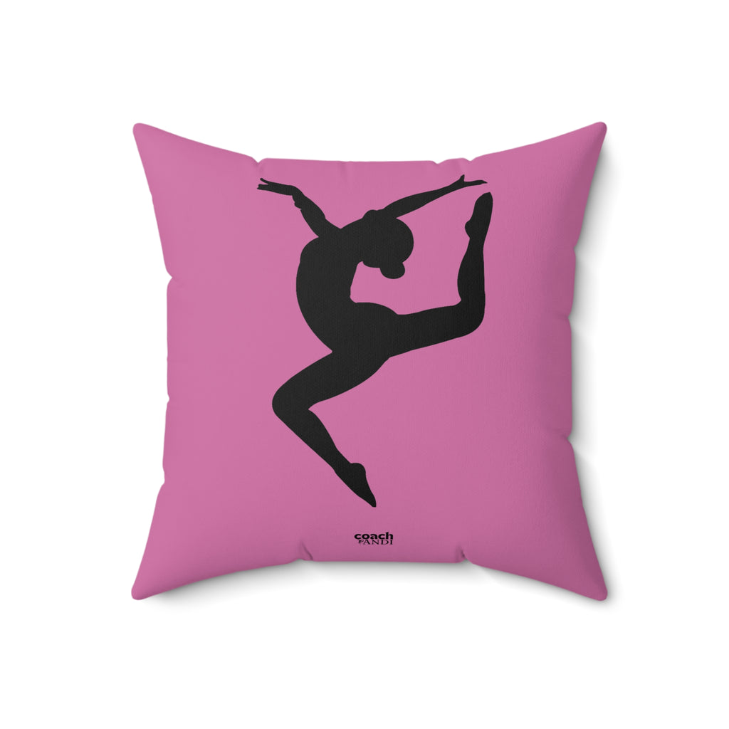 Always Be A Gymnast-Pink (Spun Polyester Square Pillow)