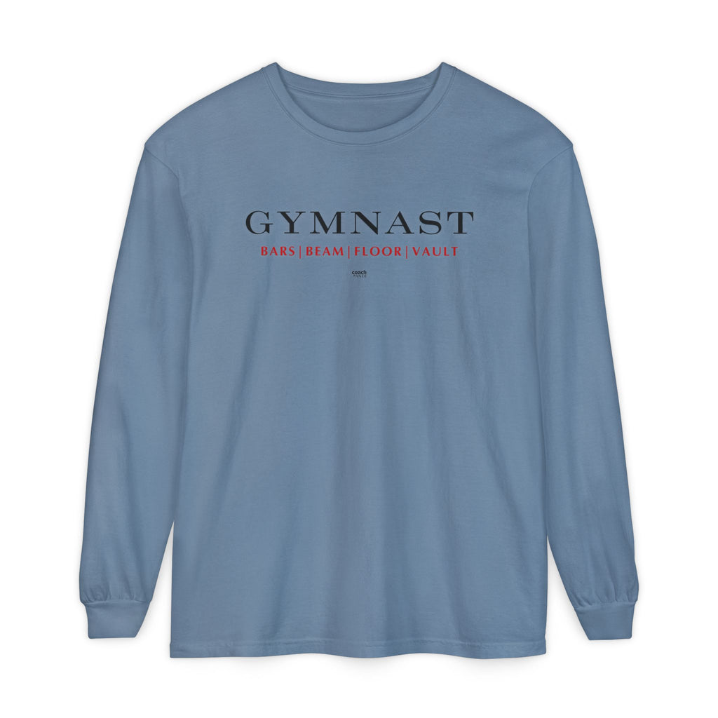 GYMNAST (Bars Beam Floor Vault) Long Sleeve Shirt - Red (Adult )