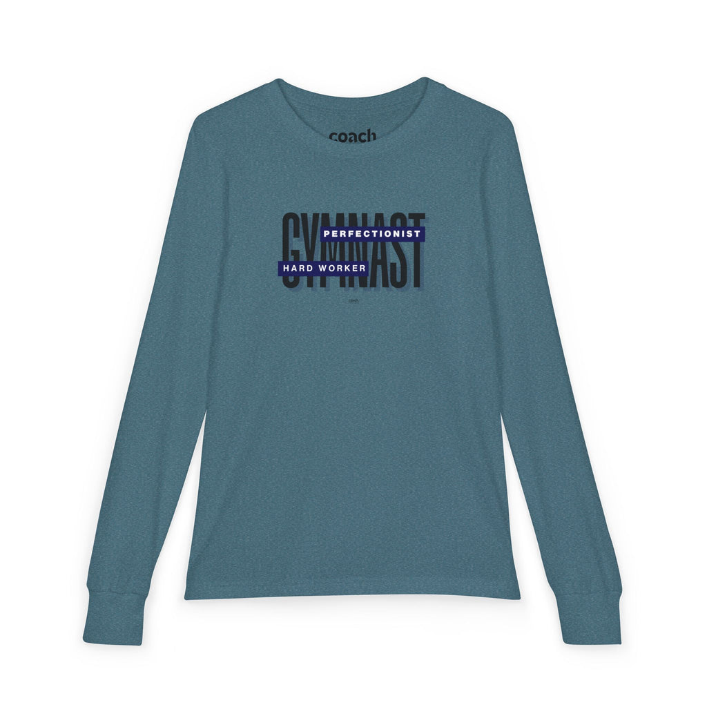 Gymnast Hard Worker Long Sleeve Shirt - Navy (Youth)