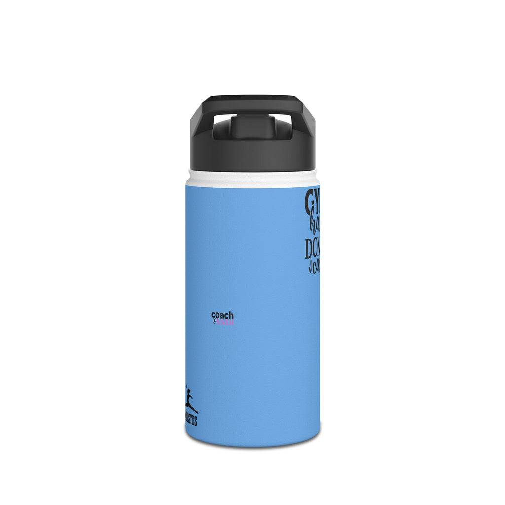 Gymnastics Quotes-Lt Blue (Stainless Steel Water Bottle, Standard Lid)
