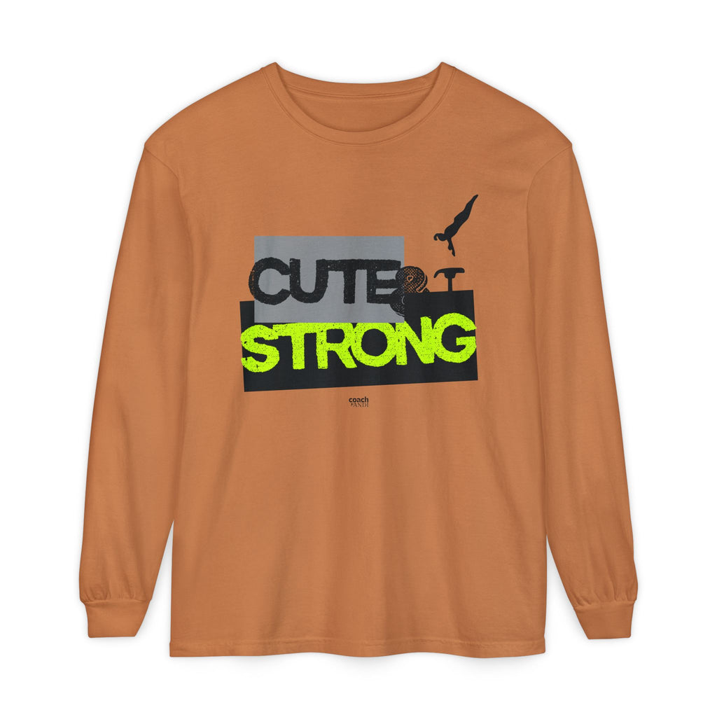 Cute & Strong - Lime/Black (Adult Long Sleeve Shirt)