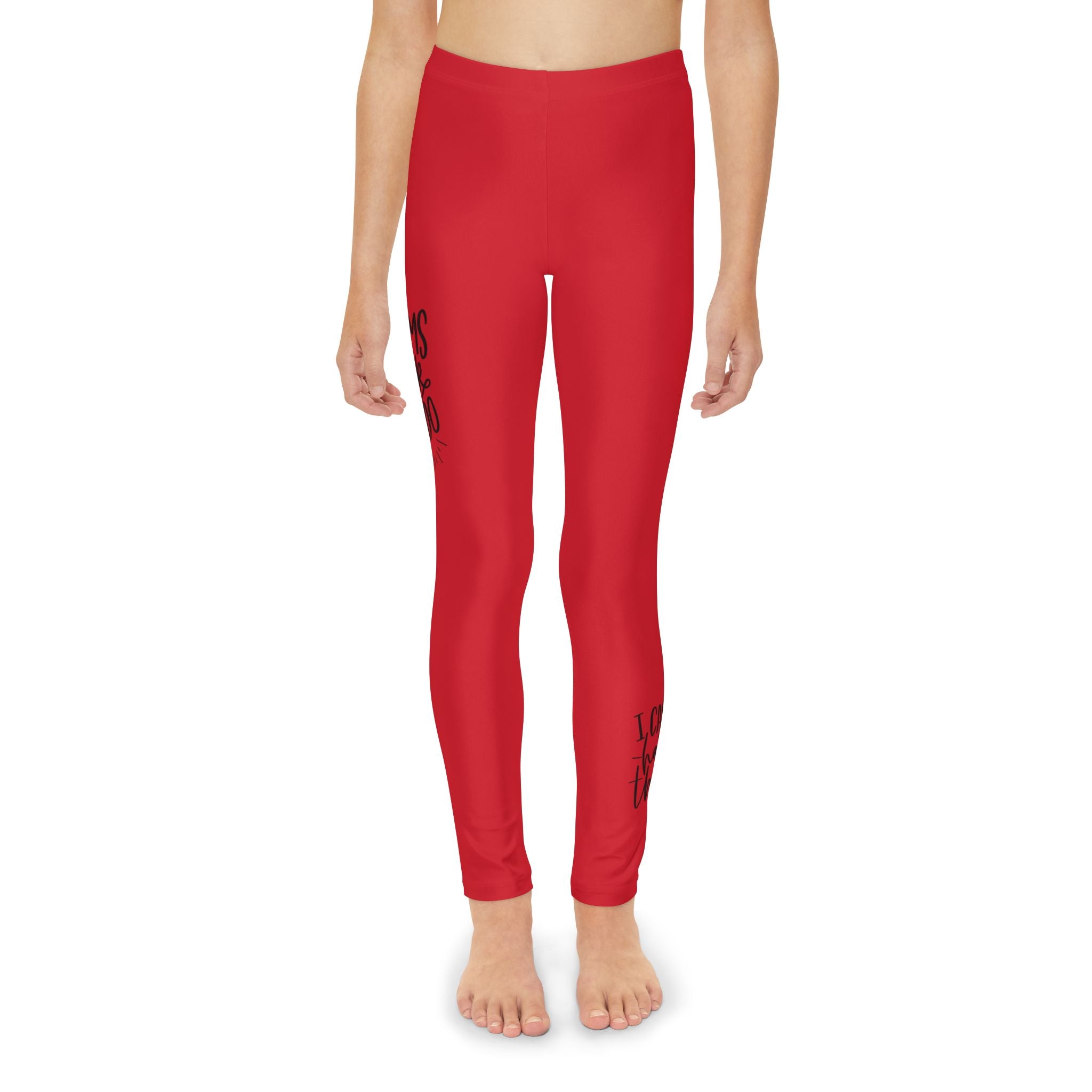 Dreams Dont Work Hard, You Do- Red (Youth Full-Length Leggings (AOP)