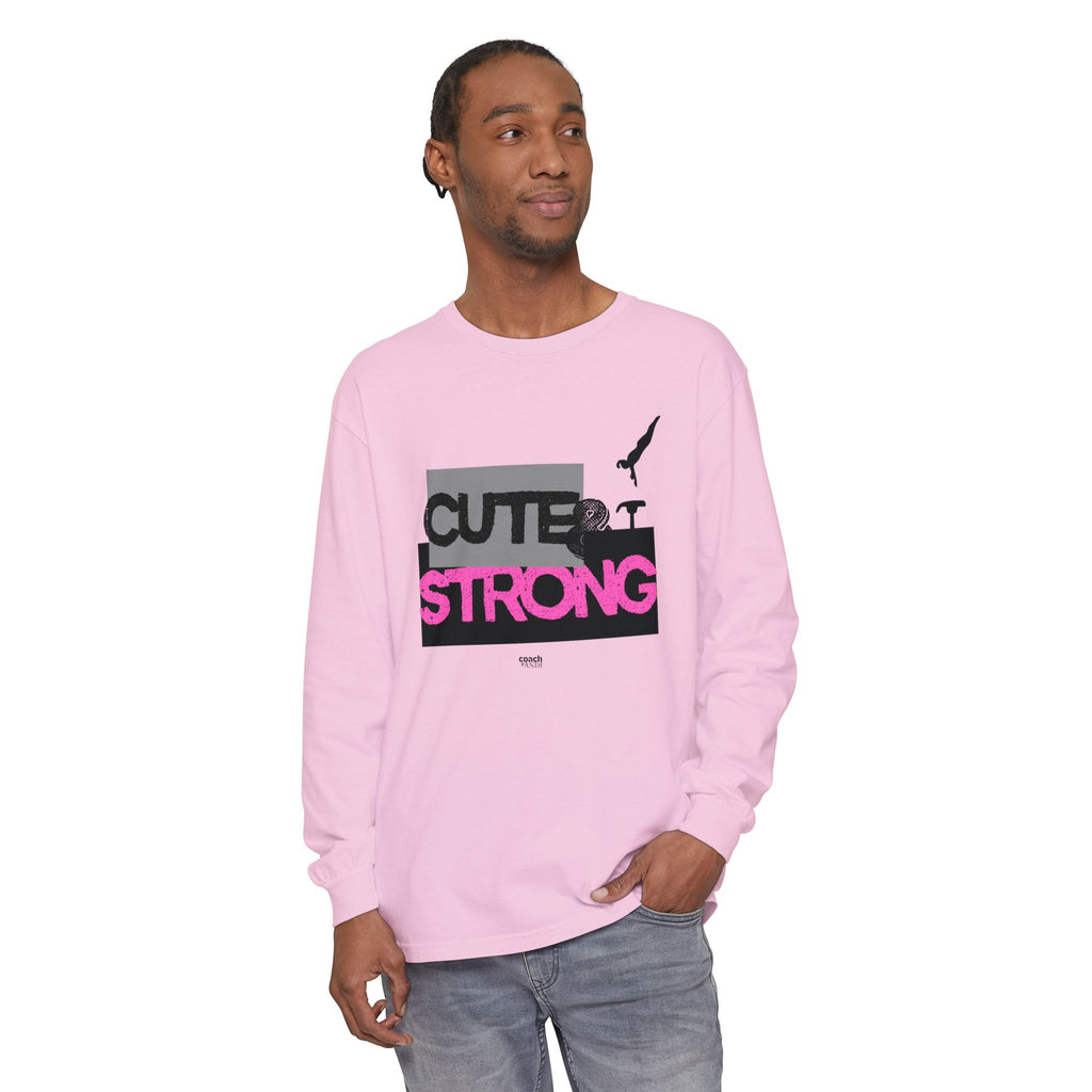 Cute & Strong - Pink/Black (Adult Long Sleeve Shirt)