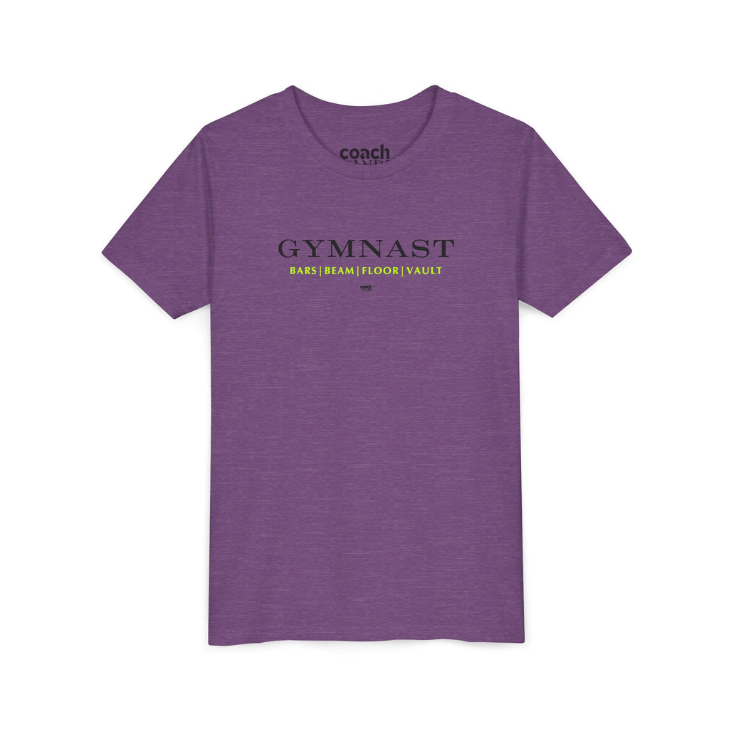 GYMNAST (Bars Beam Floor Vault) Tshirt - Lime (Youth)