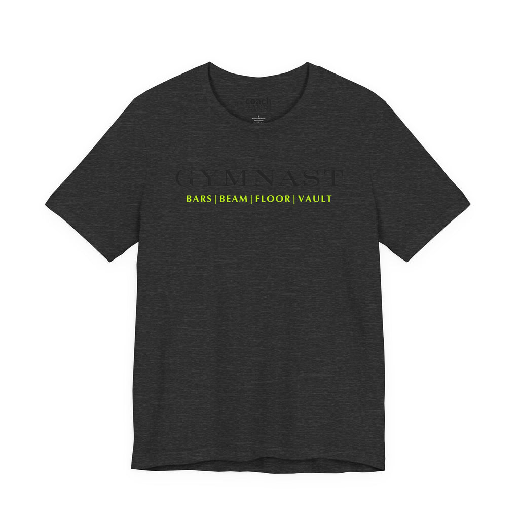 GYMNAST (Bars Beam Floor Vault) Tshirt - Lime (Adult)