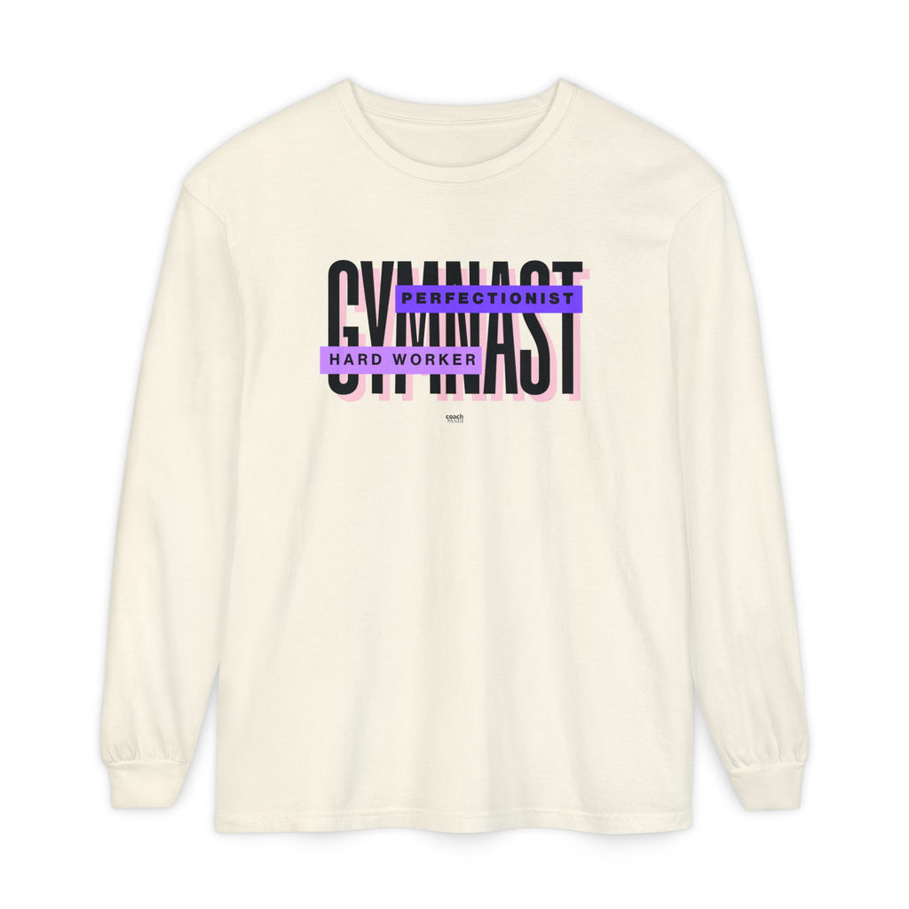 Gymnast Hard Worker Long Sleeve Shirt - Purple (Adult)