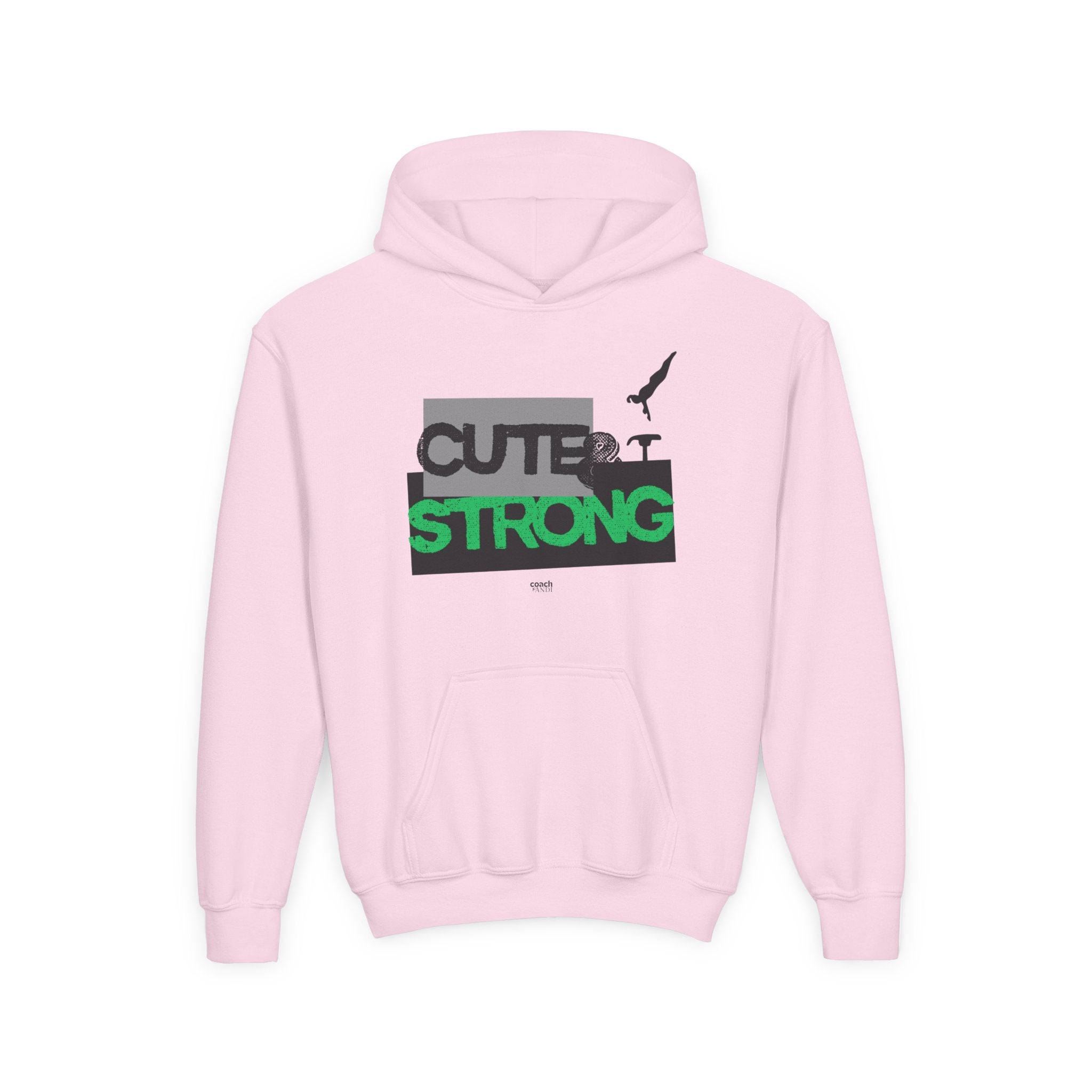 Cute & Strong Hoodie - Green/Black (Youth)